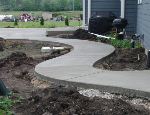 Poured Concrete Walkway Width, Slope, and Finish Choices for Homes
