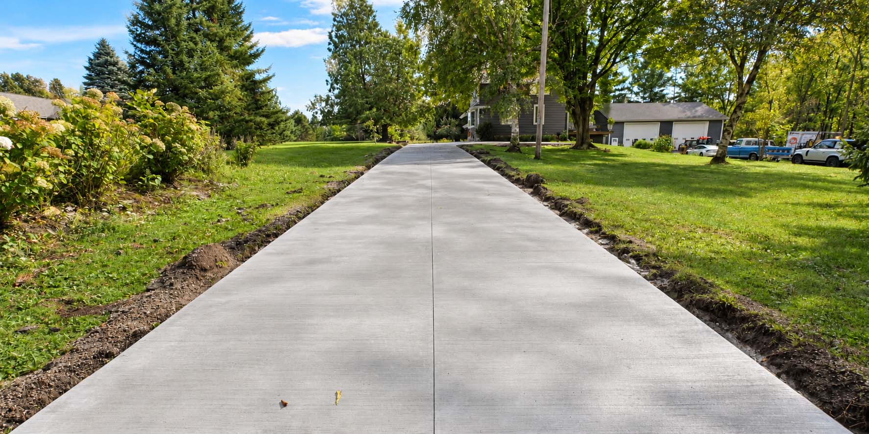 Finished concrete driveway by JBS Construction