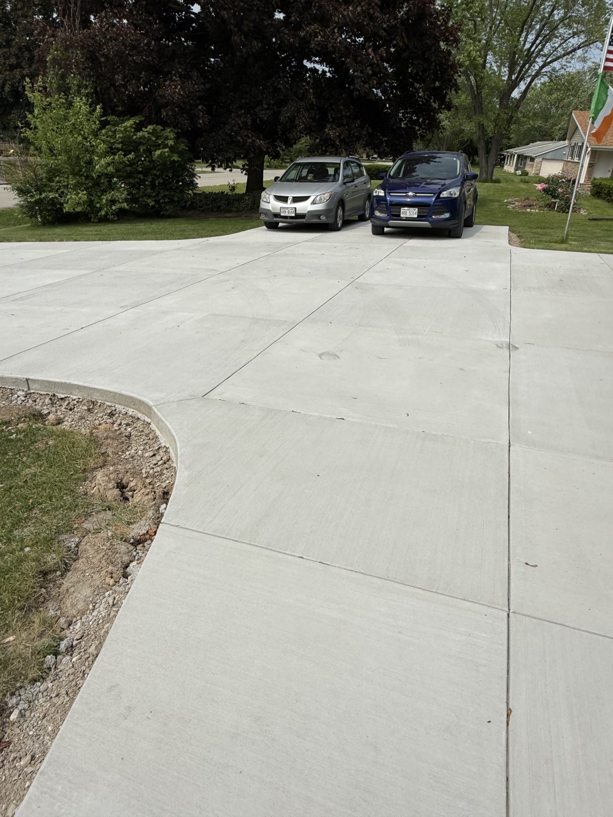 Finished concrete surfaces at the Germantown home.